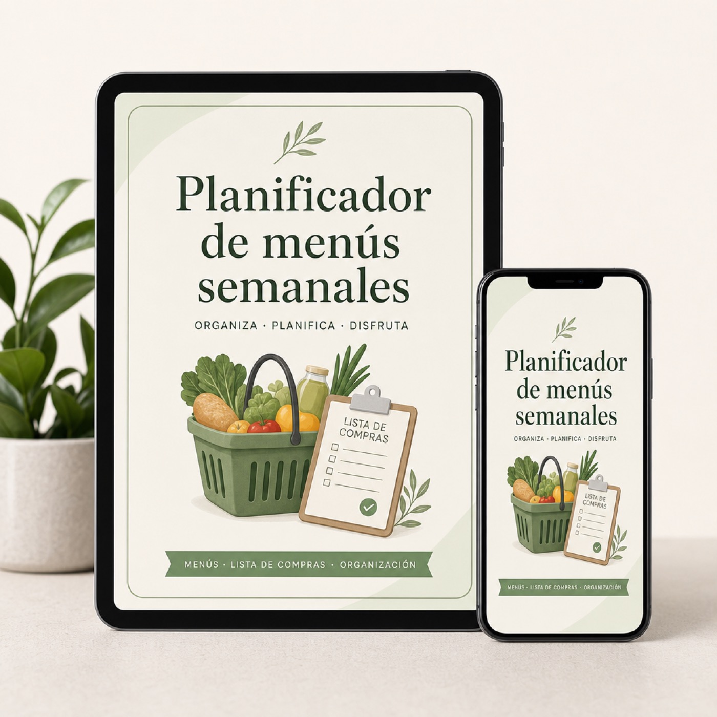 Mockup del planificador de menús